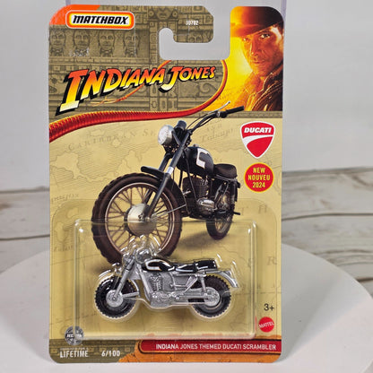 Matchbox Indiana Jones Ducati Scrambler Die-Cast Motorcycle Collectible Toy