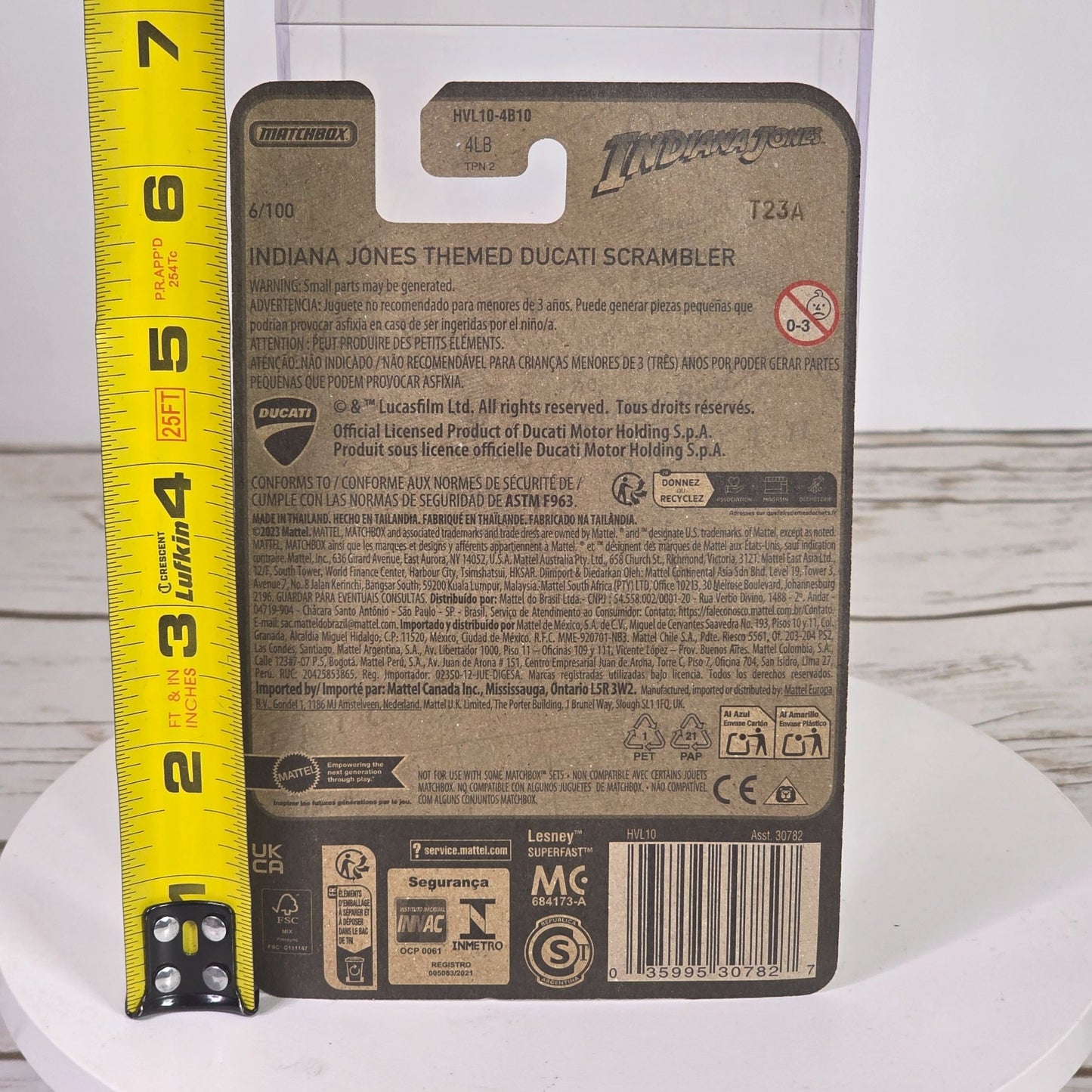 Matchbox Indiana Jones Ducati Scrambler Die-Cast Motorcycle Collectible Toy