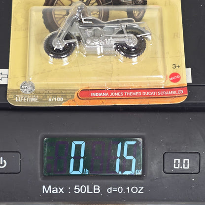 Matchbox Indiana Jones Ducati Scrambler Die-Cast Motorcycle Collectible Toy