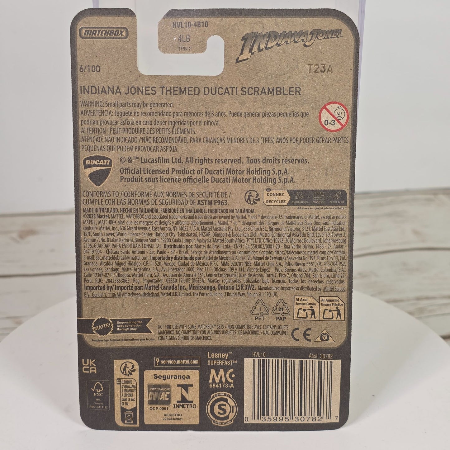 Matchbox Indiana Jones Ducati Scrambler Die-Cast Motorcycle Collectible Toy