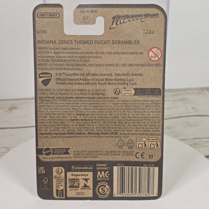 Matchbox Indiana Jones Ducati Scrambler Die-Cast Motorcycle Collectible Toy