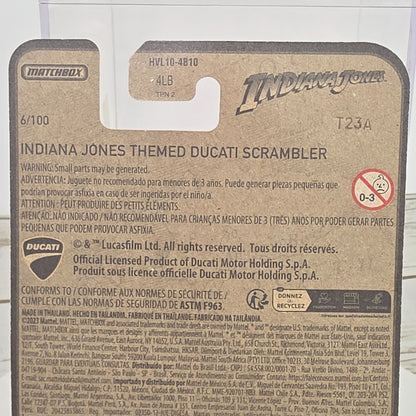 Matchbox Indiana Jones Ducati Scrambler Die-Cast Motorcycle Collectible Toy