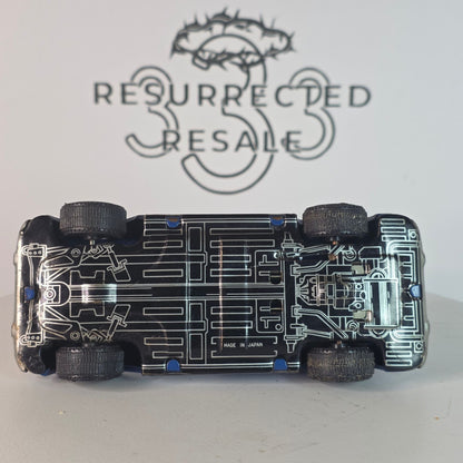 RARE VINTAGE Blue MG TF Tin Litho Friction Toy Car Roadster Japan 1950s Collector