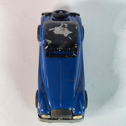 RARE VINTAGE Blue MG TF Tin Litho Friction Toy Car Roadster Japan 1950s Collector