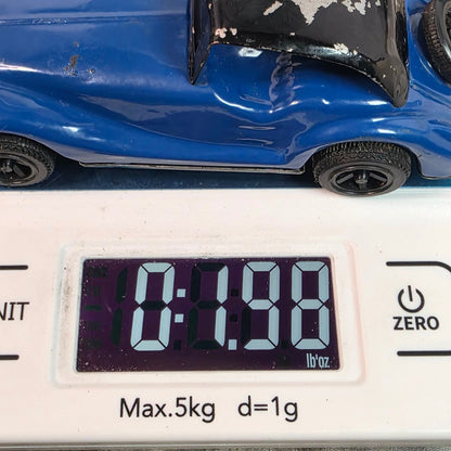RARE VINTAGE Blue MG TF Tin Litho Friction Toy Car Roadster Japan 1950s Collector