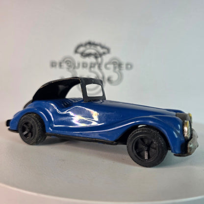RARE VINTAGE Blue MG TF Tin Litho Friction Toy Car Roadster Japan 1950s Collector
