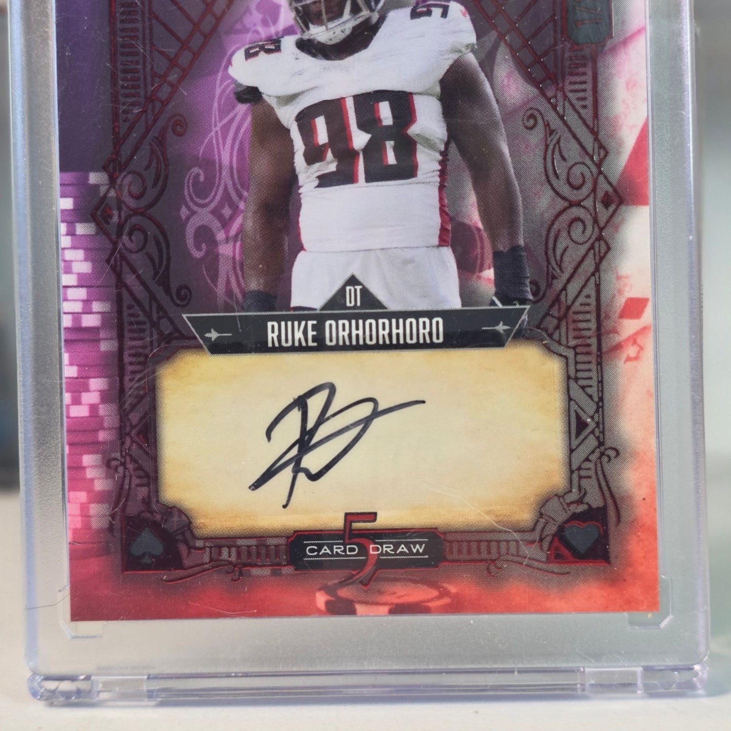 2024 Wild Card Ruke Orhorhoro 1/2 Purple Foil On-Card Auto Rookie RC Falcons