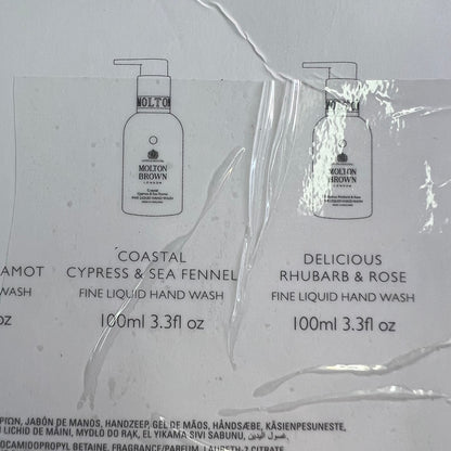 NIB New Molton Brown 4 x 3.3 oz. Floral & Marine Hand Gift Set Fine Liquid Hand Wash