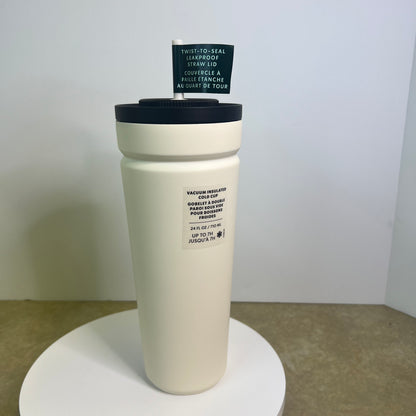 NWT New Starbucks Vacuum Insulated Cold Cup Tumbler Twist Seal Matte White 24oz