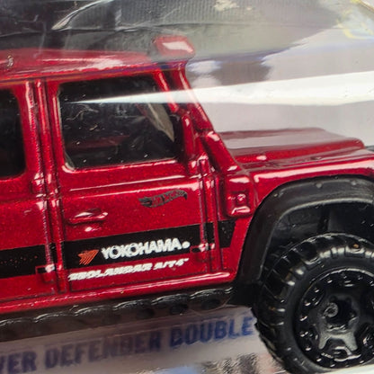 Hot Wheels 15 Land Rover Defender Double Cab Red Yokohama HW Dirt 179/250 1:64 Diecast Collectible Toy Car