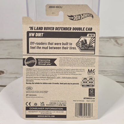 Hot Wheels 15 Land Rover Defender Double Cab Red Yokohama HW Dirt 179/250 1:64 Diecast Collectible Toy Car