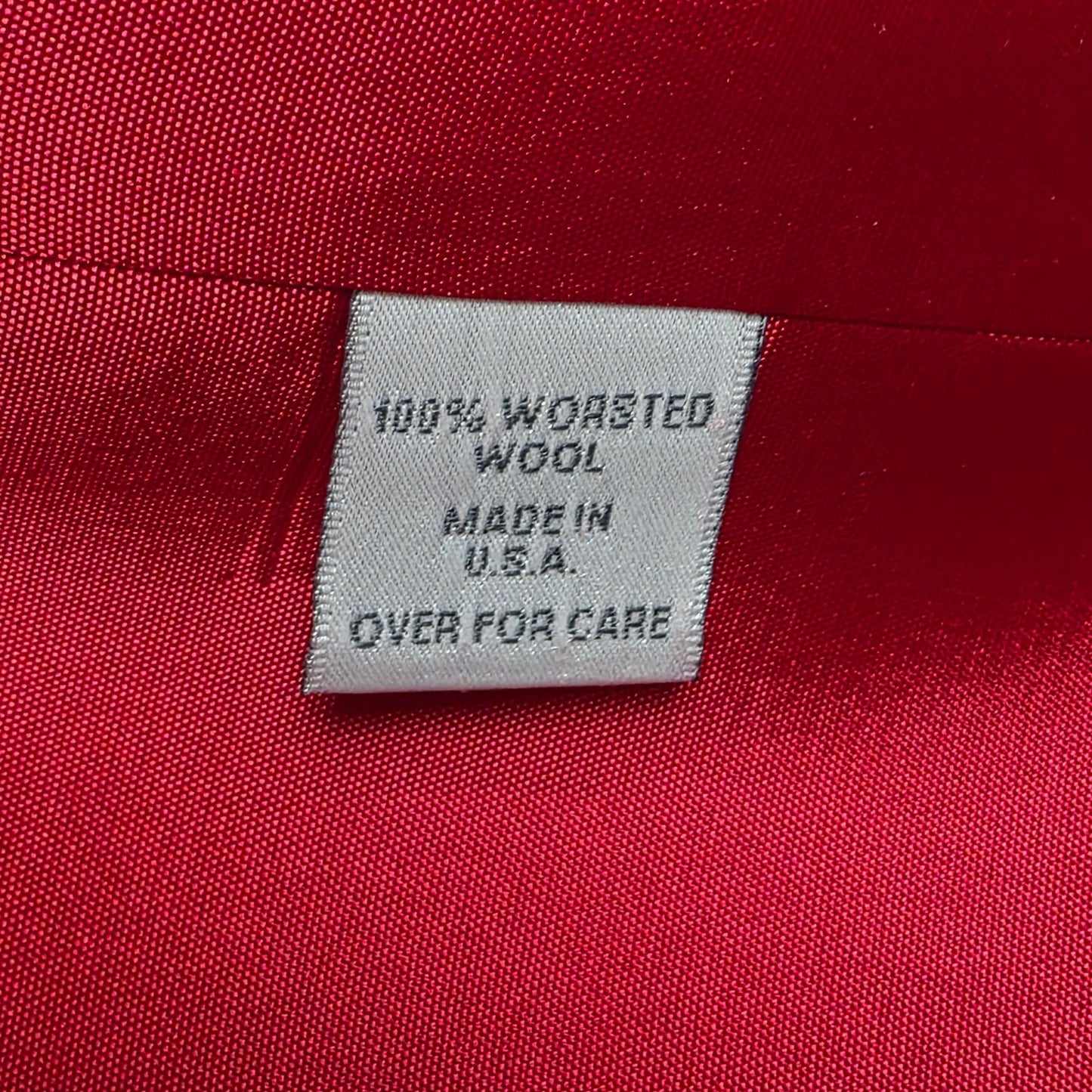 Vintage Jacqueline Ferrar Red Wool Blazer Size 12 Single-Button Womens Jacket Made In USA Dry Clean Only