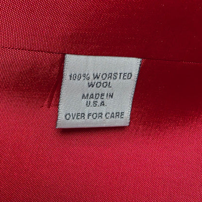 Vintage Jacqueline Ferrar Red Wool Blazer Size 12 Single-Button Womens Jacket Made In USA Dry Clean Only