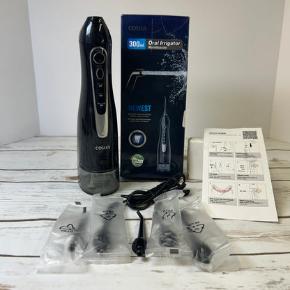 NIOB New COSLUS Cordless Water Dental Flosser, Portable Teeth Pick, 300ML Rechargeable Tooth Irrigator for Teeth Cleaning, Black