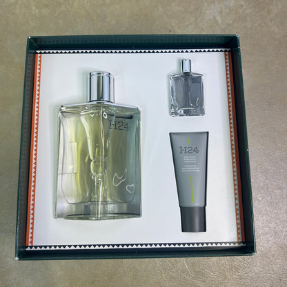 Hermes Paris Men’s H24 Eau de Toilette Fantaisie Etriers Cologne Fragrance Set Small Travel Size Empty