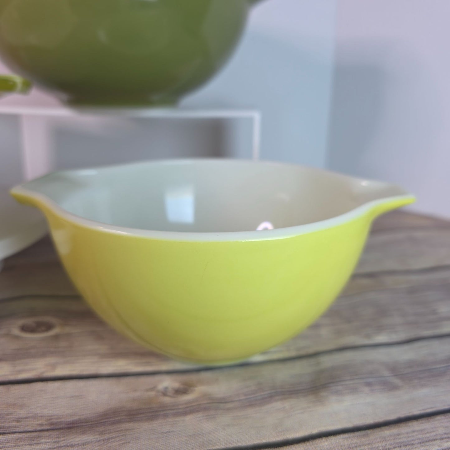 Pyrex Verde Green Cinderella Nesting Glass Bowls Set Of 3