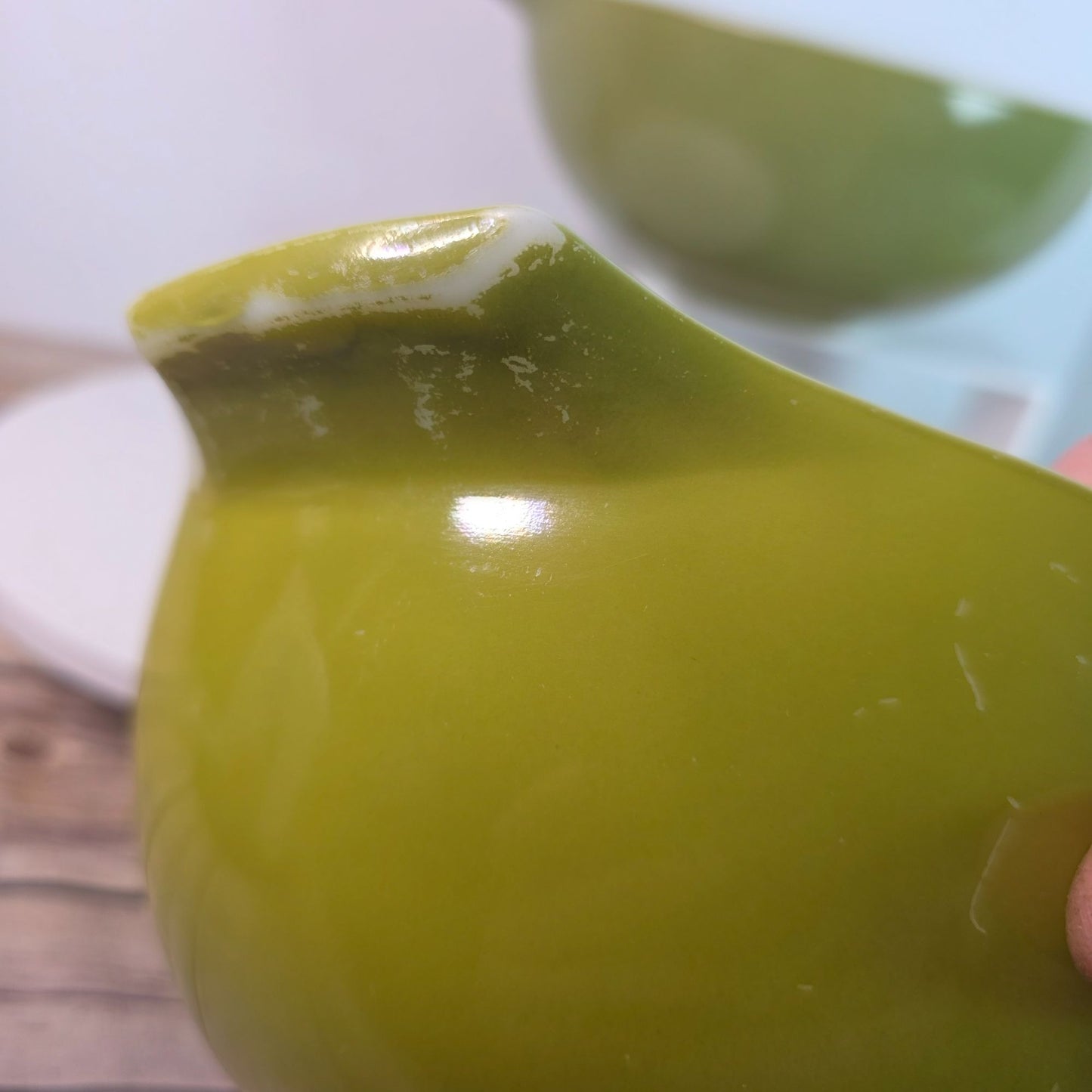 Pyrex Verde Green Cinderella Nesting Glass Bowls Set Of 3