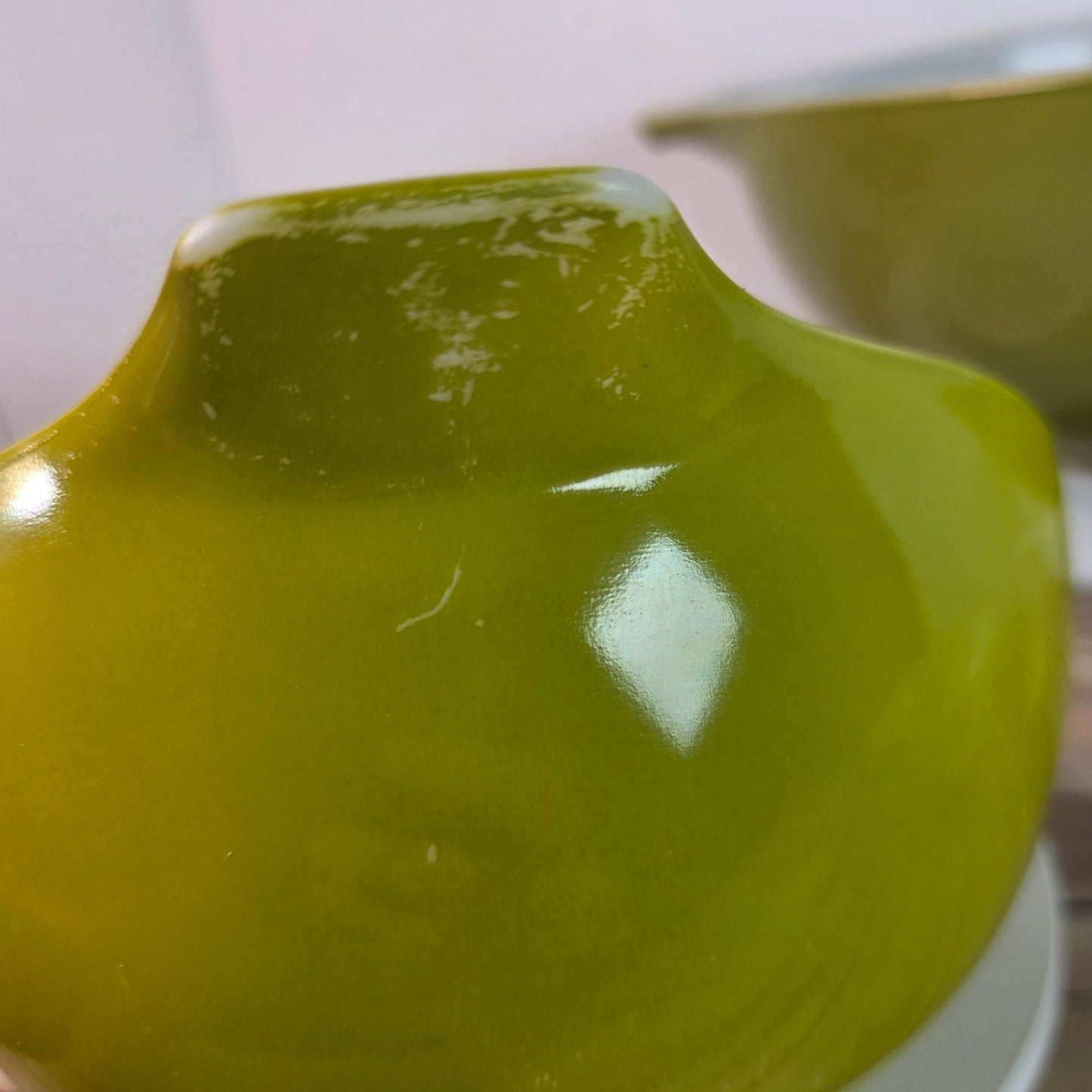 Pyrex Verde Green Cinderella Nesting Glass Bowls Set Of 3