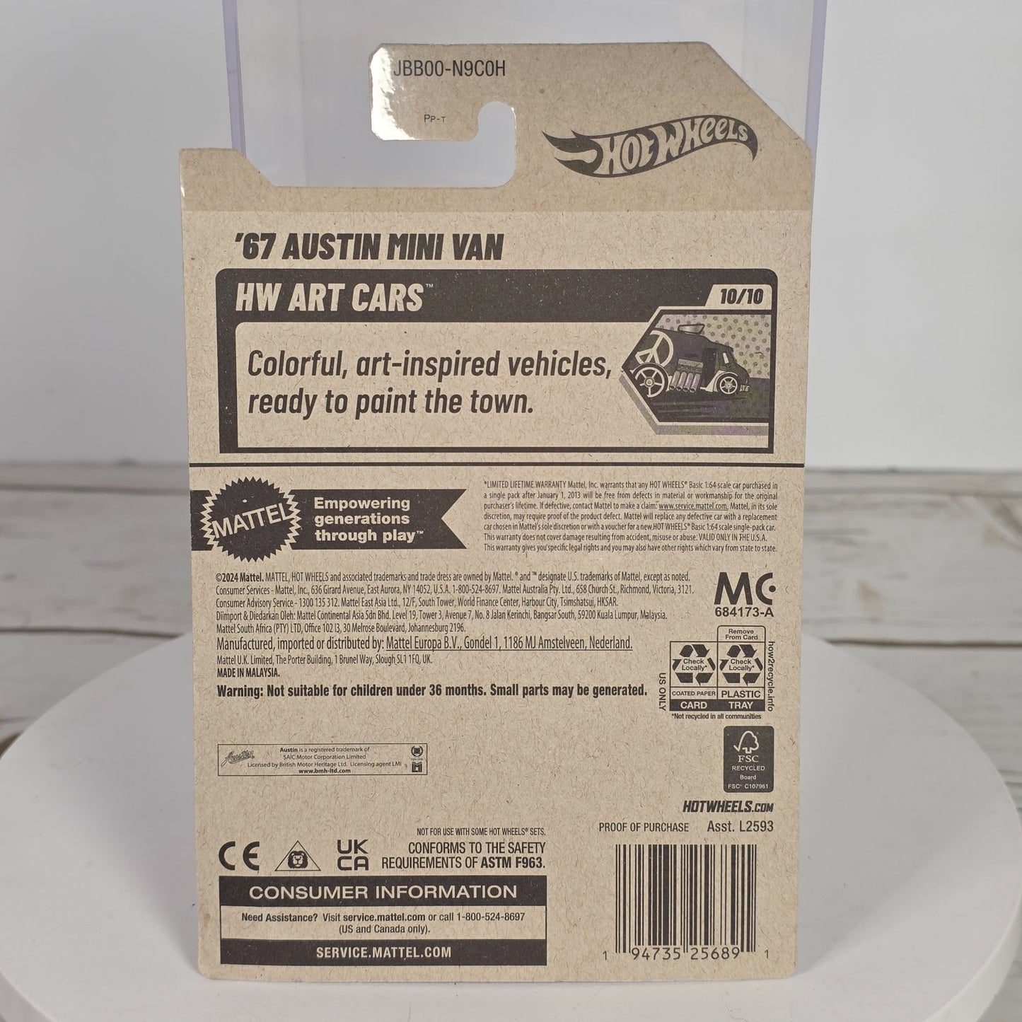 Hot Wheels 67 Austin Mini Van Die-Cast Car