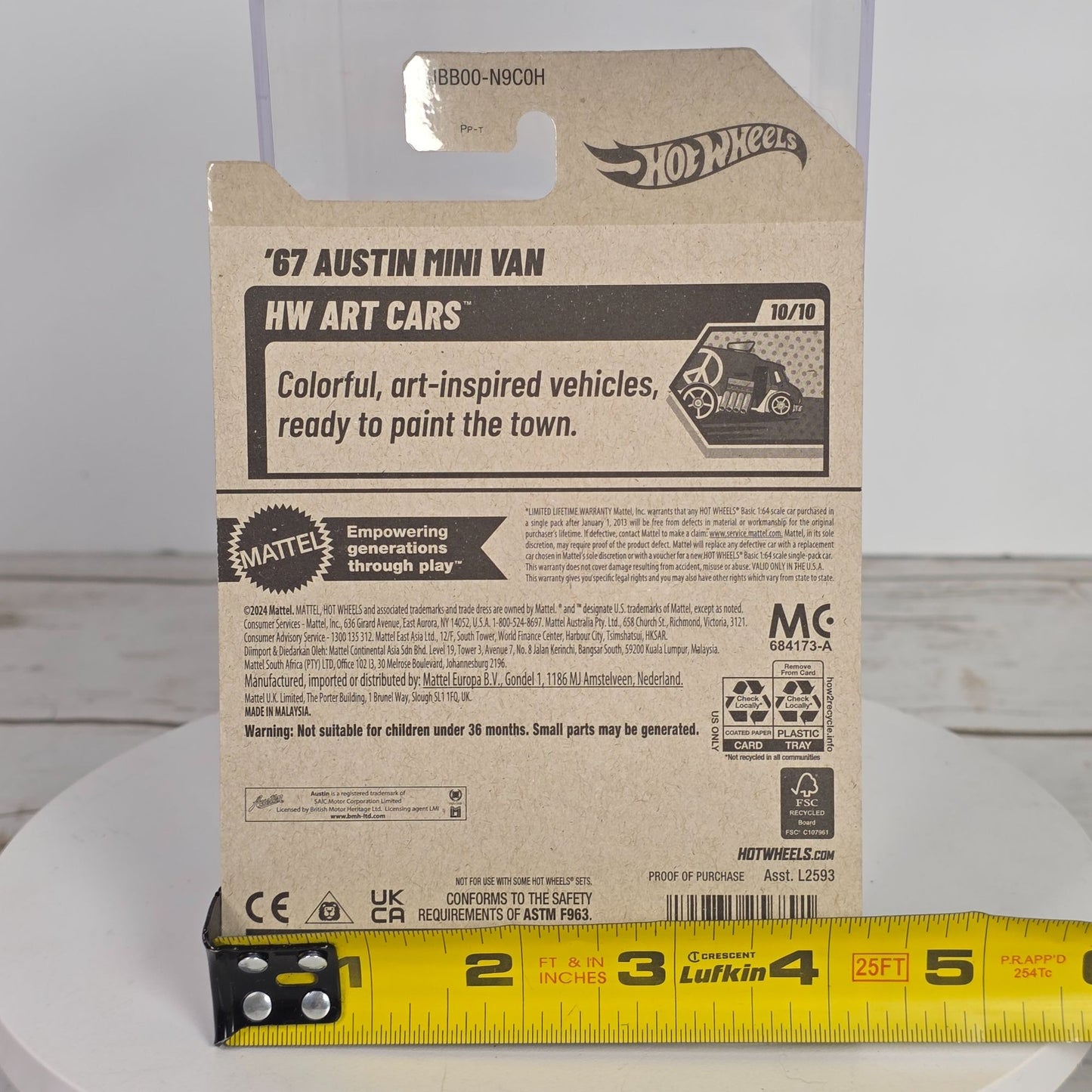 Hot Wheels 67 Austin Mini Van Die-Cast Car