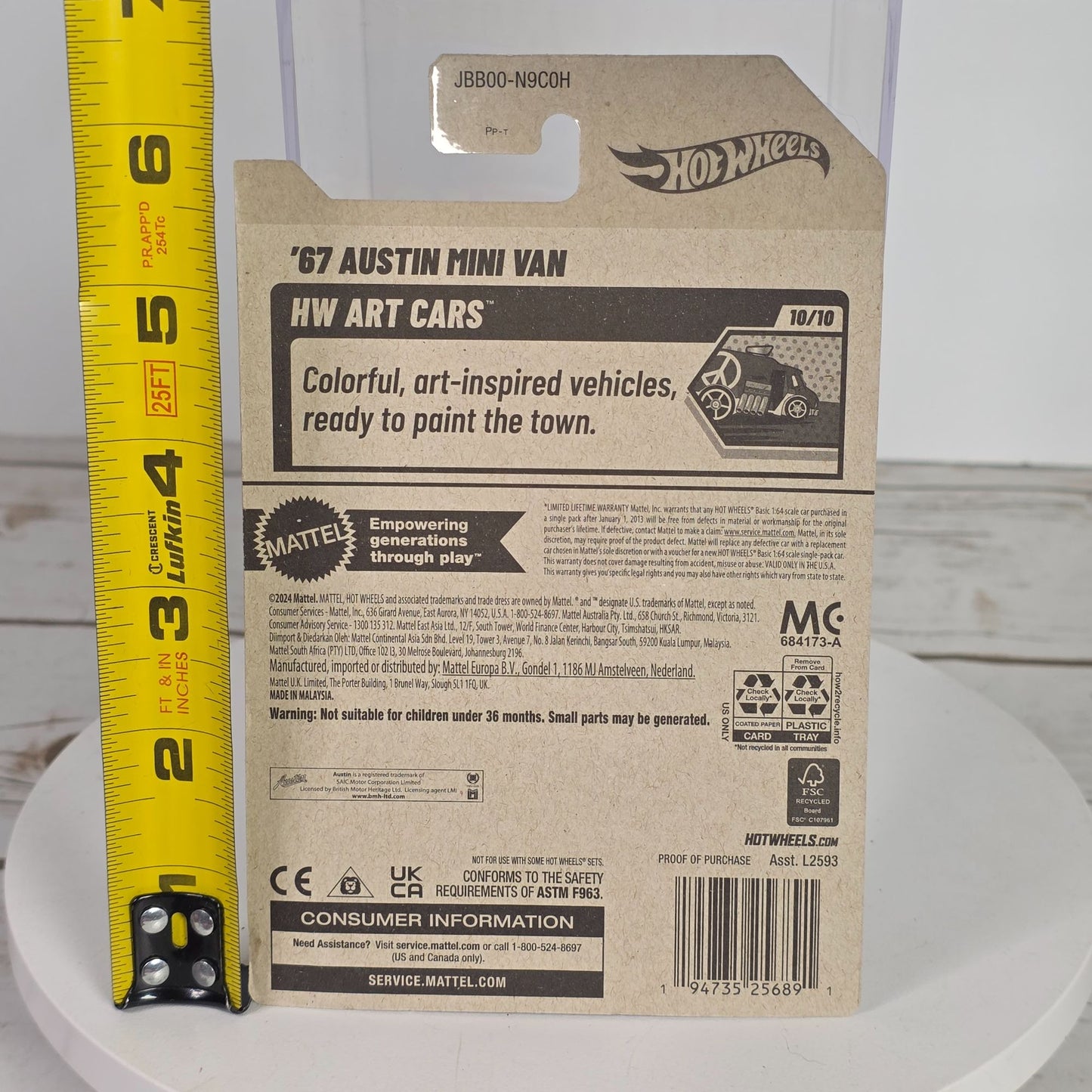 Hot Wheels 67 Austin Mini Van Die-Cast Car