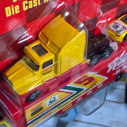 NASCAR 50th Anniversary Die Cast Replica 1:144 Scale Stock Car & Team Transporter - Kelloggs Racing Truck & Car Set