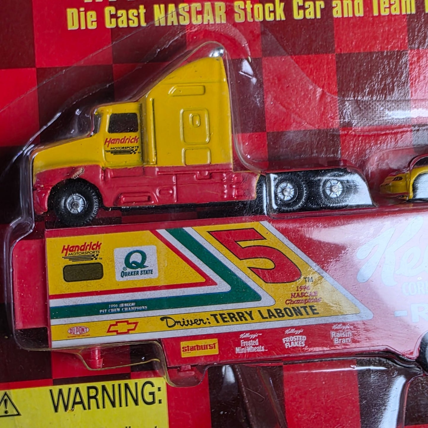 NASCAR 50th Anniversary Die Cast Replica 1:144 Scale Stock Car & Team Transporter - Kelloggs Racing Truck & Car Set