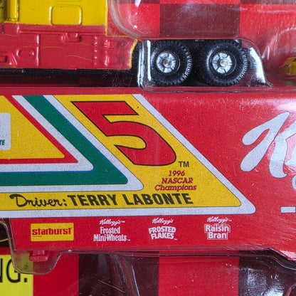 NASCAR 50th Anniversary Die Cast Replica 1:144 Scale Stock Car & Team Transporter - Kelloggs Racing Truck & Car Set