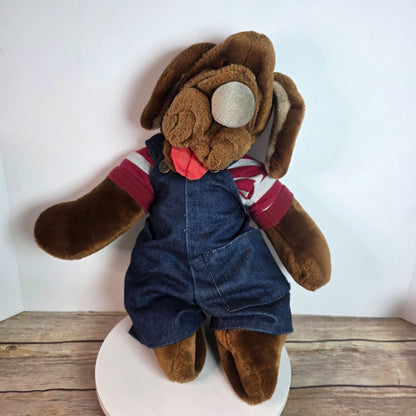 Wrinkles Inc. Heritage Collection Plush Dog With Denim Overalls