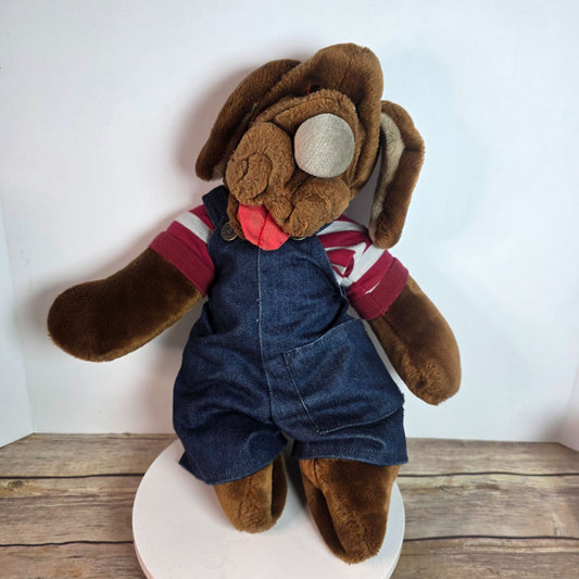 Wrinkles Inc. Heritage Collection Plush Dog With Denim Overalls