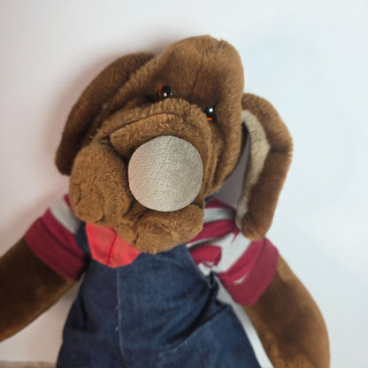 Wrinkles Inc. Heritage Collection Plush Dog With Denim Overalls