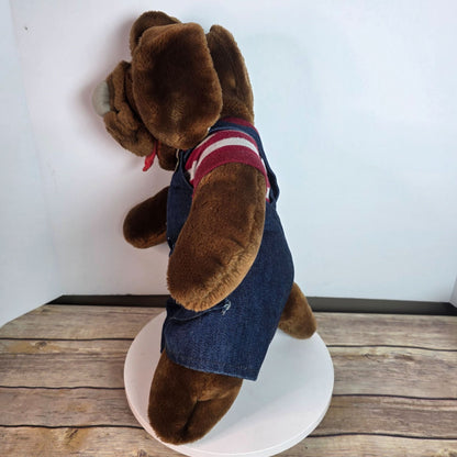 Wrinkles Inc. Heritage Collection Plush Dog With Denim Overalls
