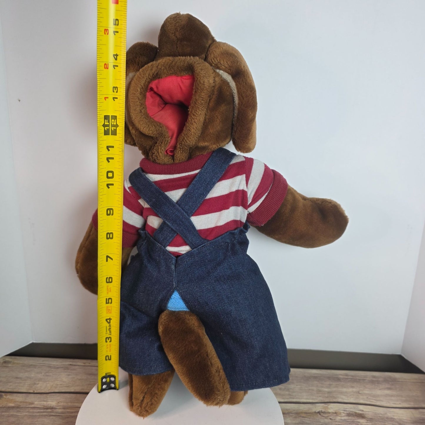 Wrinkles Inc. Heritage Collection Plush Dog With Denim Overalls