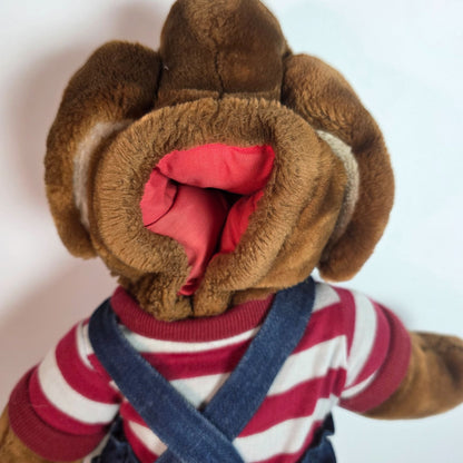 Wrinkles Inc. Heritage Collection Plush Dog With Denim Overalls