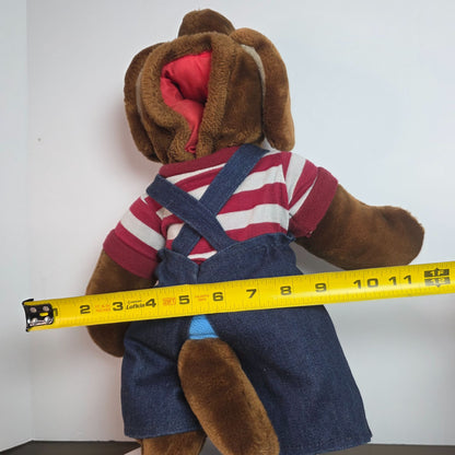 Wrinkles Inc. Heritage Collection Plush Dog With Denim Overalls