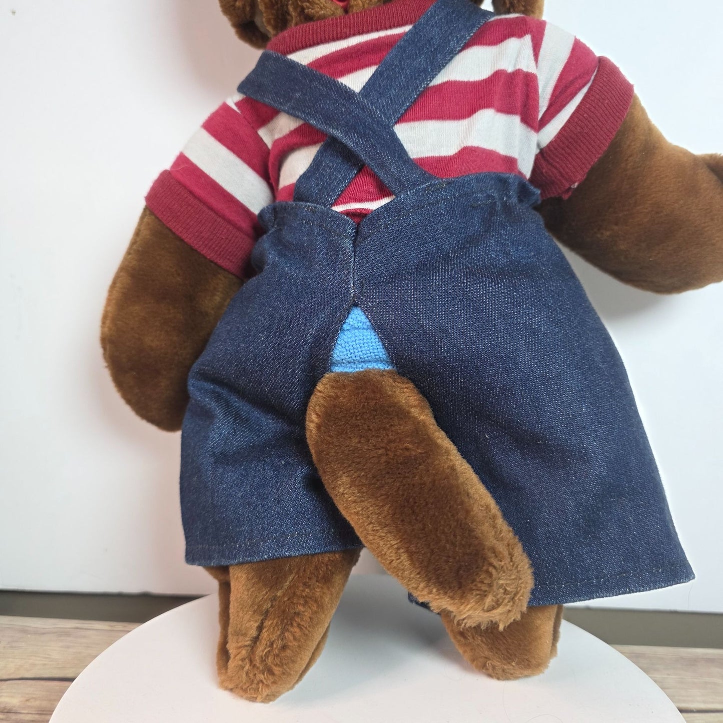 Wrinkles Inc. Heritage Collection Plush Dog With Denim Overalls