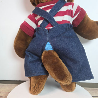 Wrinkles Inc. Heritage Collection Plush Dog With Denim Overalls