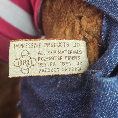 Wrinkles Inc. Heritage Collection Plush Dog With Denim Overalls