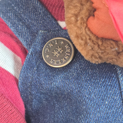 Wrinkles Inc. Heritage Collection Plush Dog With Denim Overalls