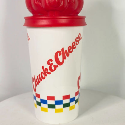 Vintage 1993 Chuck E. Cheese Souvenir Cup With Red Mouse Lid - RARE!!