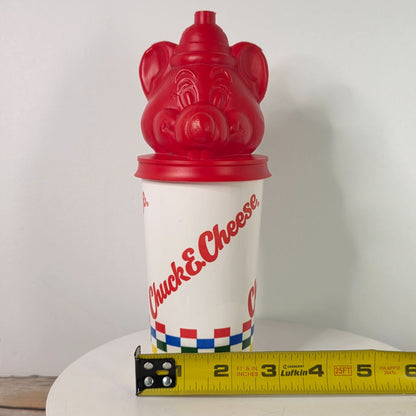 Vintage 1993 Chuck E. Cheese Souvenir Cup With Red Mouse Lid - RARE!!