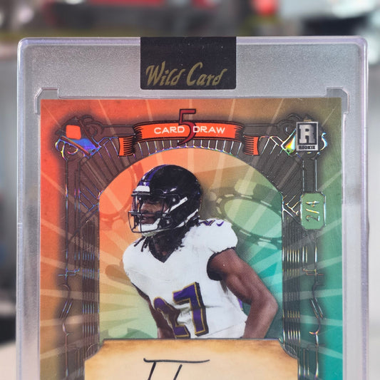 2024 Wild Card TJ Tampa 2/4 Orange Green Foil On-Card Auto Rookie RC Ravens
