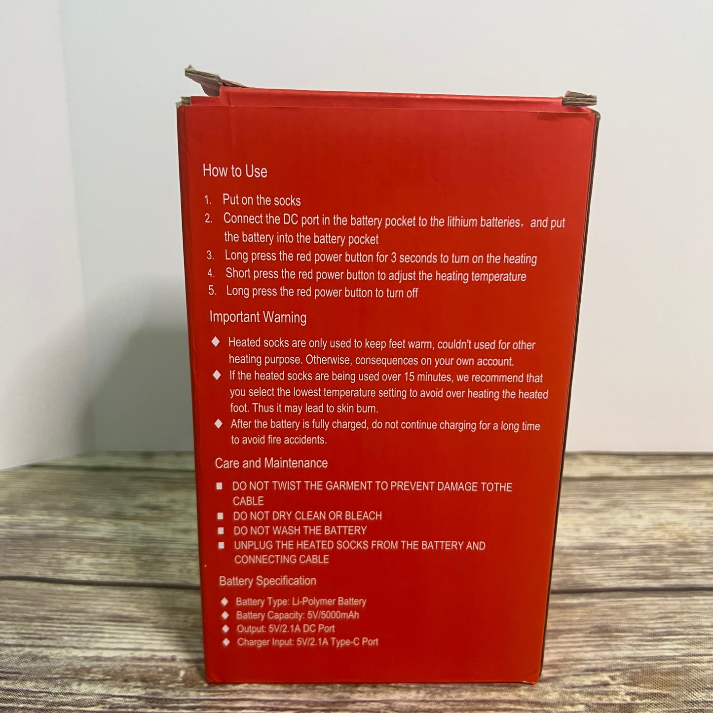 New FREEHILL Heated Socks Warm Merino Wool S/M Black