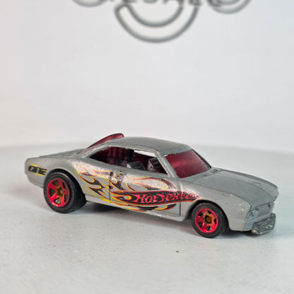 Vintage Hot Wheels Vairy 8 2002 Gray W/ Red Flames Loose Die-Cast Car #11 First Editions