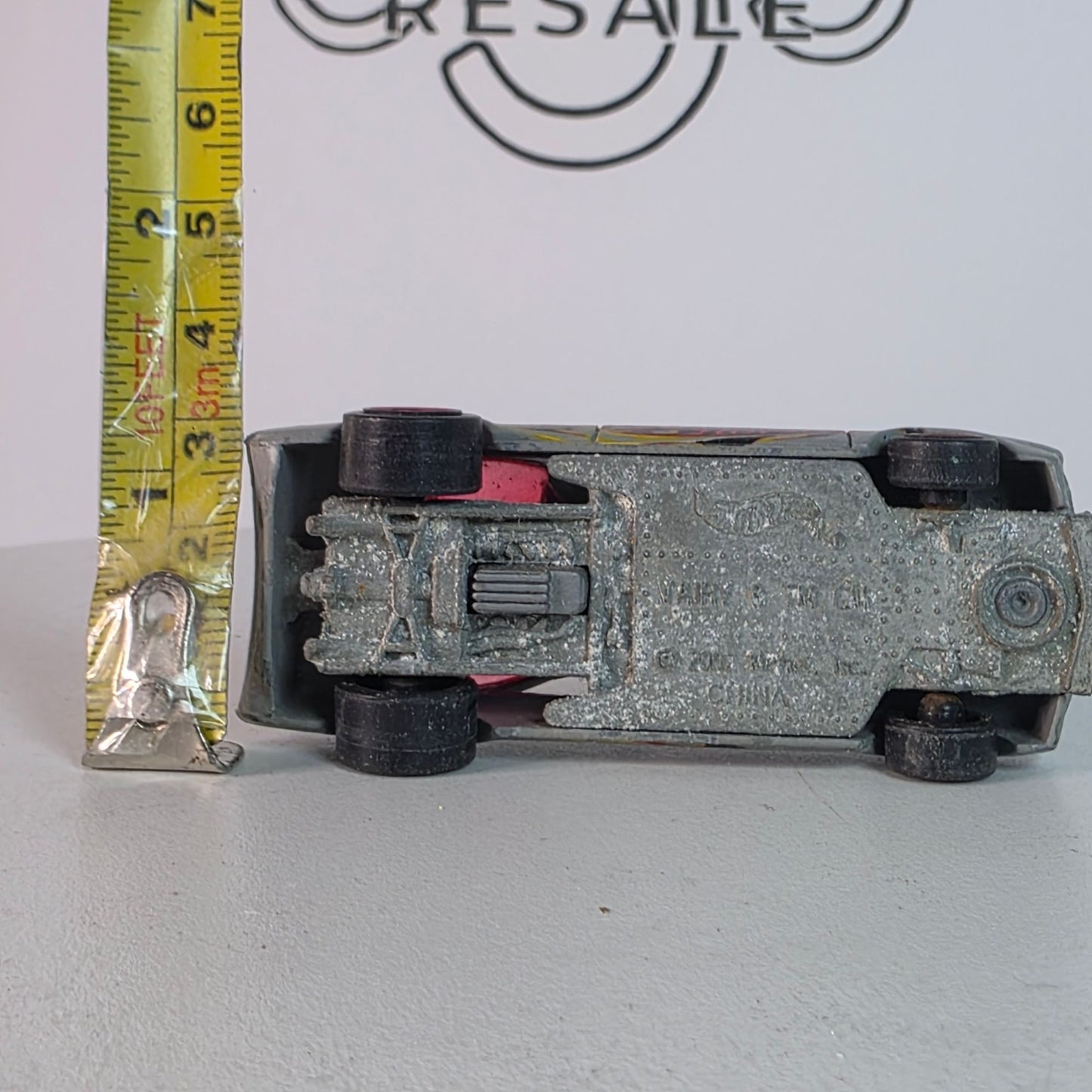 Vintage Hot Wheels Vairy 8 2002 Gray W/ Red Flames Loose Die-Cast Car #11 First Editions