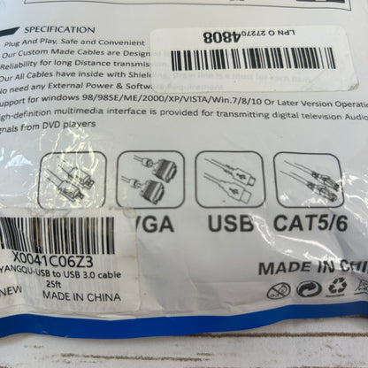 High Quality cable / High Speed / USB to USB 3.0 Cable / 25ft