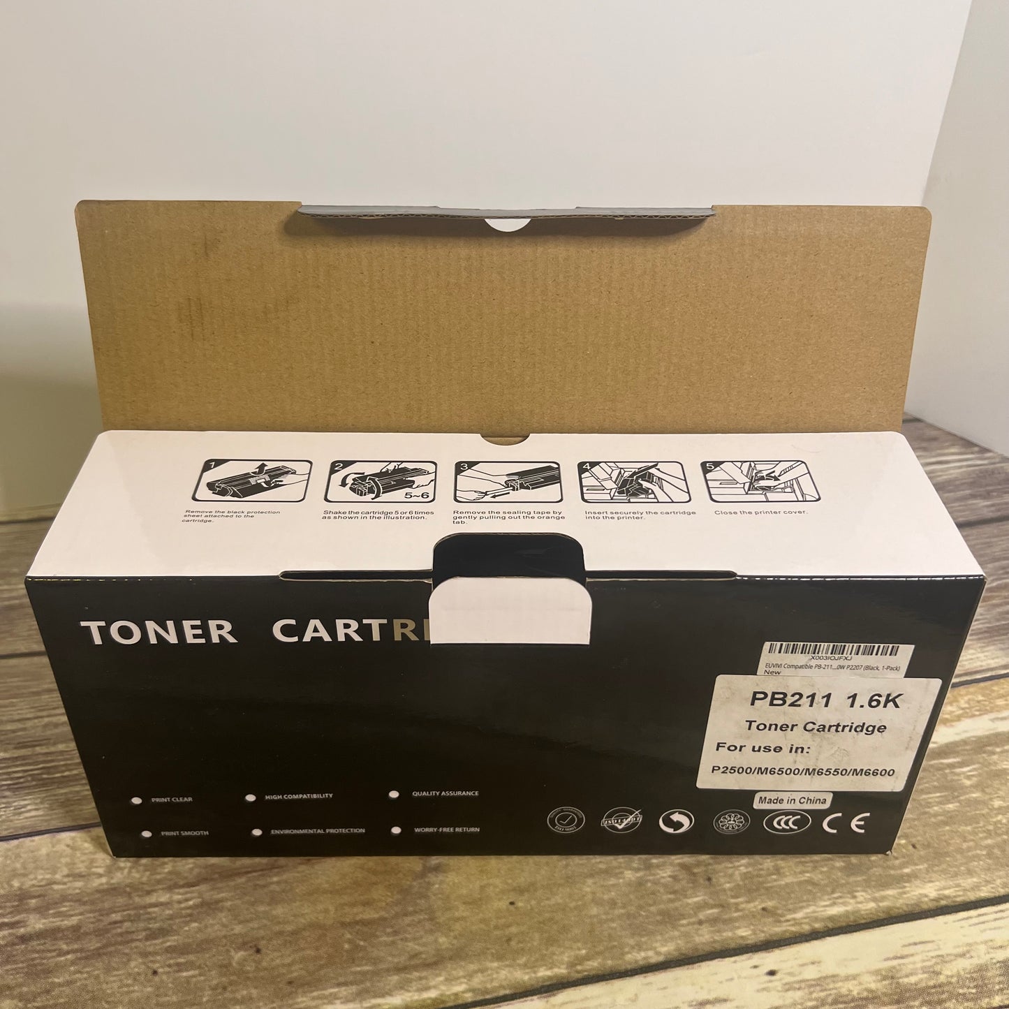 NIB New EUVIVI Compatible PB-211 Toner Cartridge Replacement for Pantum PB211 PB-211EV Toner for Pantum M6500/M6550/M6600/P2500 (Black, 1-Pack)