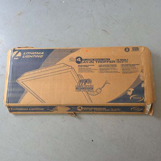Lithonia Lighting 2x4 4-Lamp Multi-Volt Lay-In Troffer T8 MVOLT 120-277V
