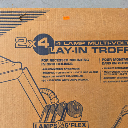 Lithonia Lighting 2x4 4-Lamp Multi-Volt Lay-In Troffer T8 MVOLT 120-277V
