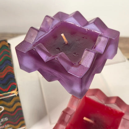 Missoni Les Chandelies Parfumees Zigzag Candles 2-Pack Rouge & Violette 1.2" Each One Candle Damaged